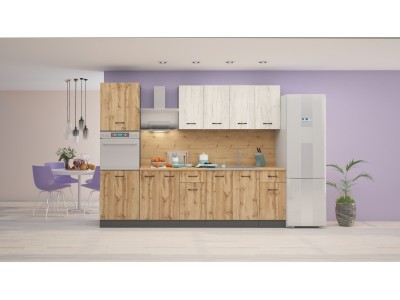 Κουζίνα Verona 20 (δρυς votan/pacific λευκό kraft)